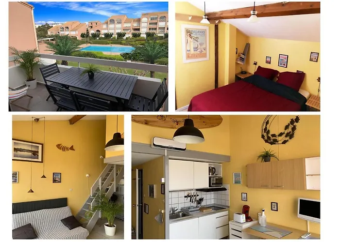 Appt T2 en Duplex, piscine, parking privé à 200 m de la plage!